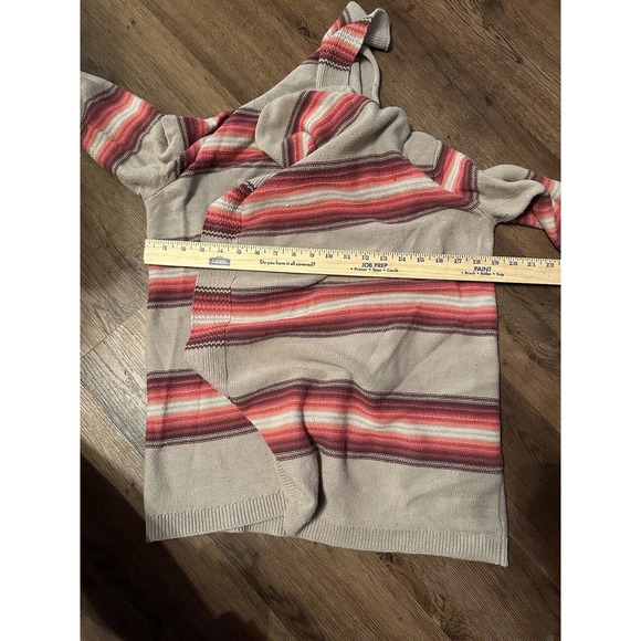Old Navy Womens Cardigan Size Medium Brown Beige Red Cotton Blend‎ Boho Striped - Picture 10 of 11